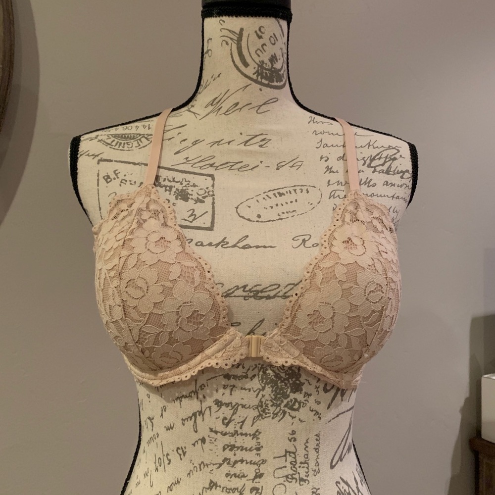 PINK 36C nude lace racerback bra